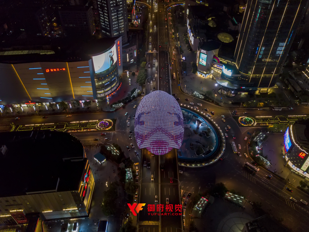 上海地标五角场航拍摄影