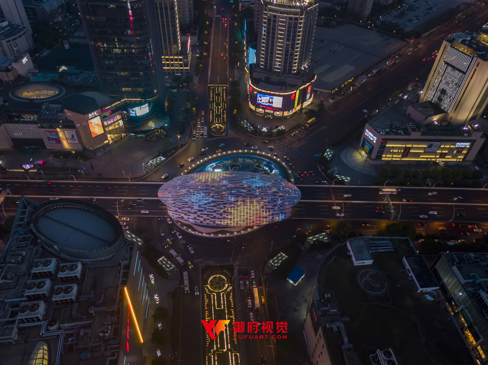 上海地标五角场航拍摄影