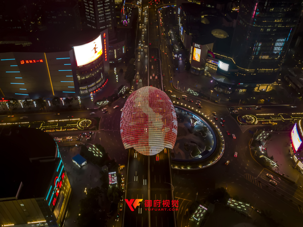 上海地标五角场航拍摄影