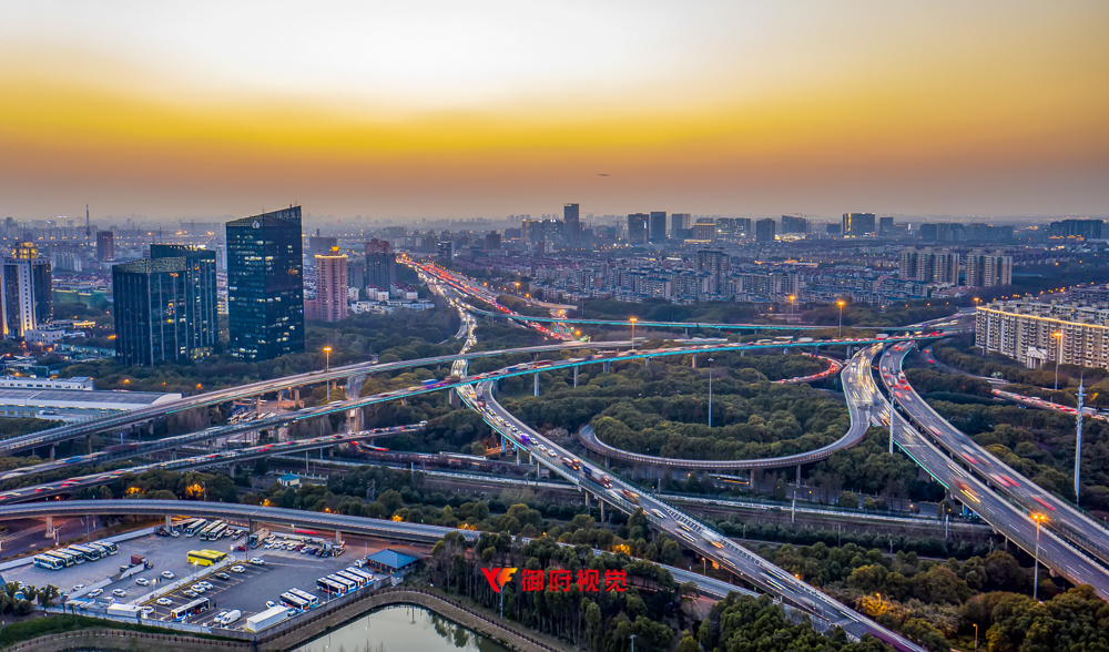 上海闵行区,亚洲第一立交桥,交通建筑航拍,上海建筑摄影