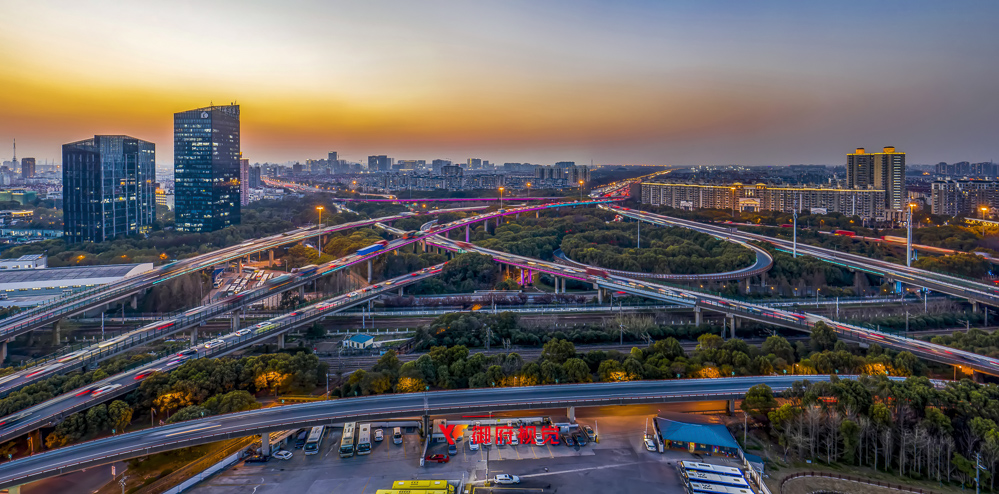 上海闵行区,亚洲第一立交桥,交通建筑航拍,上海建筑摄影