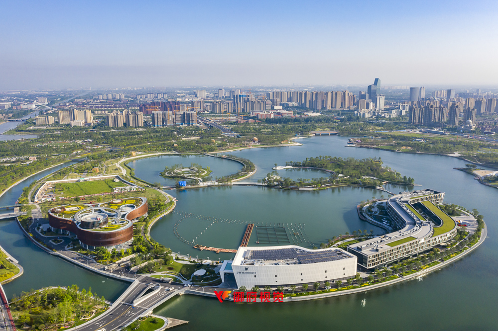 奉贤新城,上海之鱼,人工湖,航拍摄影,旅游广告拍摄