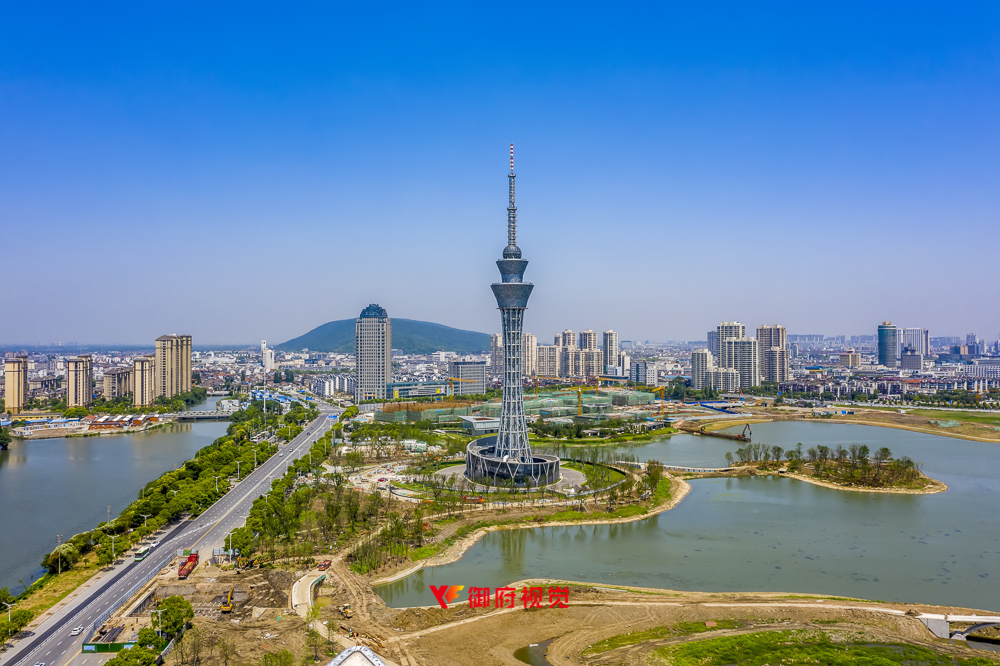 城市地标,常熟电视塔,航拍摄影